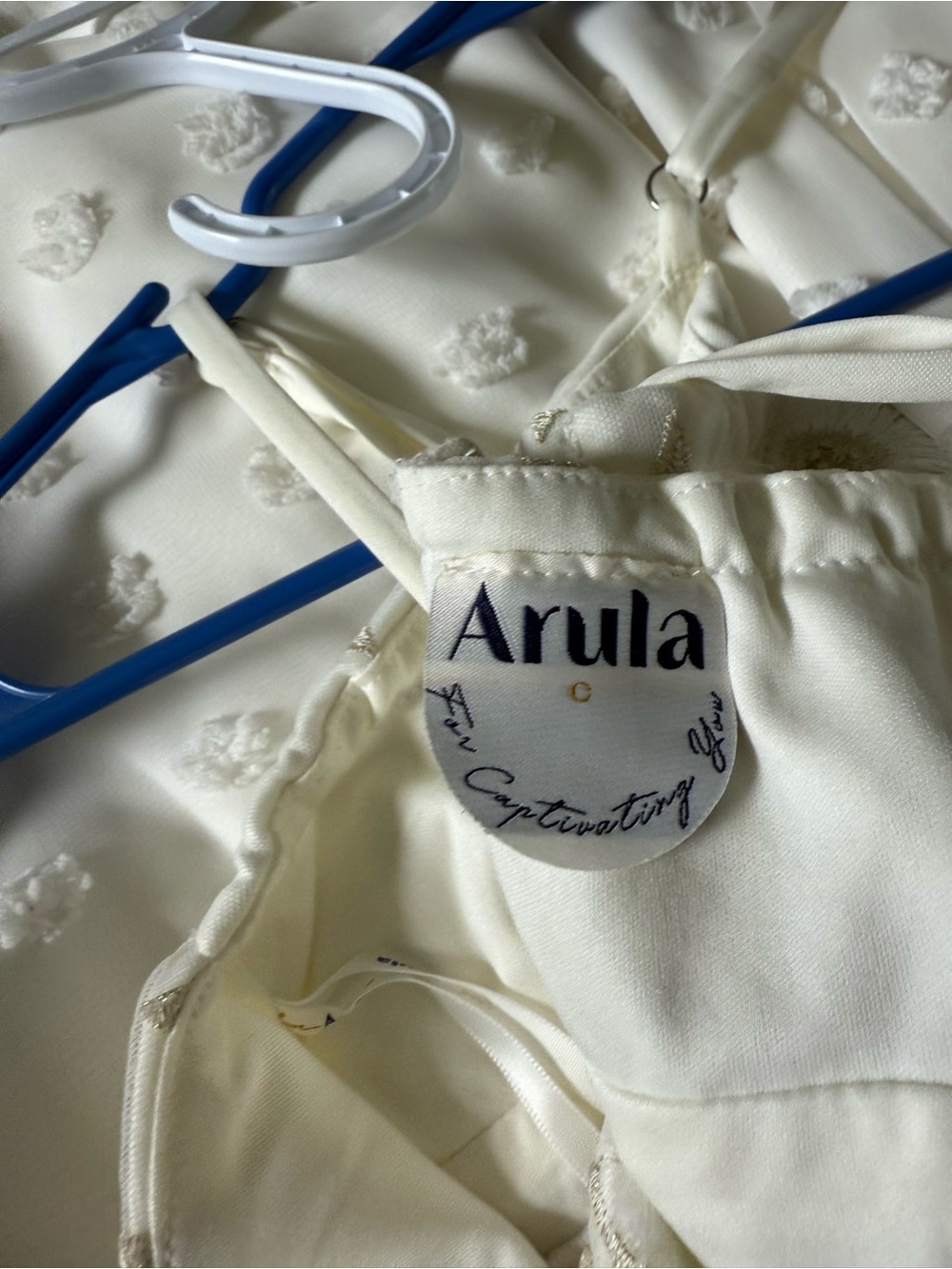 ARULA Ivory Floral Appliqué Slip Dress - Picture 2 of 2